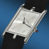 CARTIER. A RARE AND UNUSUAL PLATINUM LIMITED EDITION ASYMMETRICAL WRISTWATCH - фото 2