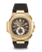 Flyback. PATEK PHILIPPE. A COVETED 18K PINK GOLD AUTOMATIC FLYBACK CHRONOGRAPH WRISTWATCH WITH DATE