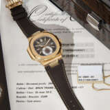 PATEK PHILIPPE. A COVETED 18K PINK GOLD AUTOMATIC FLYBACK CHRONOGRAPH WRISTWATCH WITH DATE - photo 3