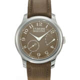 F.P. JOURNE. A RARE AND HIGHLY ATTRACTIVE PLATINUM WRISTWATCH WITH POWER RESERVE AND `HAVANA` BROWN DIAL - photo 1