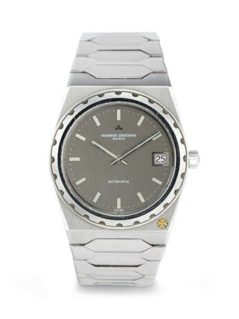 VACHERON CONSTANTIN. A VERY RARE AND ATTRACTIVE STAINLESS STEEL AUTOMATIC WRISTWATCH WITH DATE AND BRACELET - Foto 1