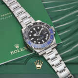 ROLEX. A COVETED STAINLESS STEEL AUTOMATIC DUAL TIME WRISTWATCH WITH SWEEP CENTER SECONDS, DATE, AND BRACELET - фото 3