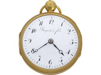 Taschenuhr: hochfeine französische Clockwatch mit Stunden-Repetition und Halbstunden-Selbstschlag, Breguet & Fils No. 6672, ca.1830