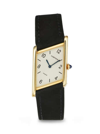 CARTIER. A RARE AND UNUSUAL 18K GOLD LIMITED EDITION ASYMMETRICAL WRISTWATCH - Foto 1