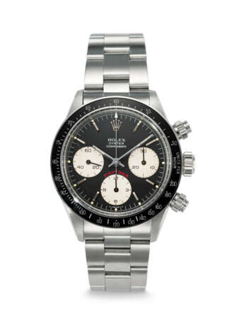 ROLEX. A RARE AND ATTRACTIVE STAINLESS STEEL CHRONOGRAPH WRISTWATCH WITH BRACELET - Foto 1