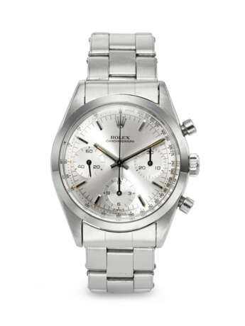 ROLEX. A RARE AND EARLY STAINLESS STEEL CHRONOGRAPH WRISTWATCH WITH BRACELET - Foto 1