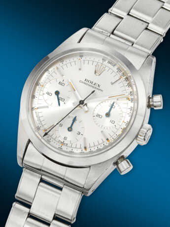 ROLEX. A RARE AND EARLY STAINLESS STEEL CHRONOGRAPH WRISTWATCH WITH BRACELET - фото 2