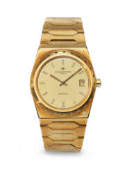 VACHERON CONSTANTIN. A VERY RARE AND ATTRACTIVE 18K GOLD AUTOMATIC WRISTWATCH WITH DATE AND BRACELET