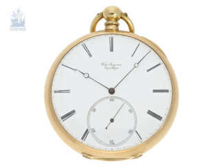 Taschenuhr: ganz frühes, sehr seltenes Taschenchronometer mit Schlüsselaufzug, Jules Jürgensen Copenhagen No. 8331, ca. 1855