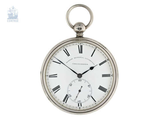 Taschenuhr: außergewöhnliches, besonders schweres Taschenchronometer Robert Roskell, Liverpool, No. 6078, Hallmarks 1845 - photo 1