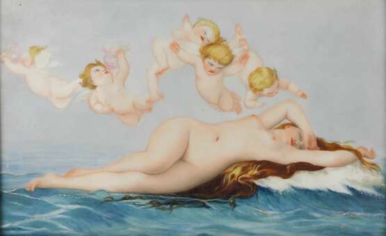 Porcelain plaque The Birth of Venus. Alexandre Cabanel. Late 19th century Porcelain Hand Painted Late 19th century - photo 2