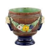 A small majolica flowerpot from the S.I. factory. Maslennikova. 1880s. Majolica Eclecticism Late 19th century - photo 2