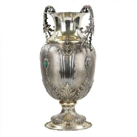 Большая амфорообразная серебряная ваза. Италия. 20 век. Серебро 800 Chinoiserie 20th century г. - фото 5