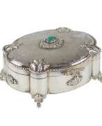 Silver 800. Italian, silver jewelry box of baroque shape. 20th century. 
