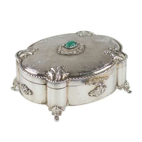 Italian silver jewelry box of baroque shape. 20th century. Silver 800 Eclecticism 20th century - photo 1