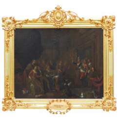 Peinture de genre hollandaise du XVIIIe si&egrave;cle. F&ecirc;te de Dionysos. Attribu&eacute; &agrave; Horemans Jan Joseff. 