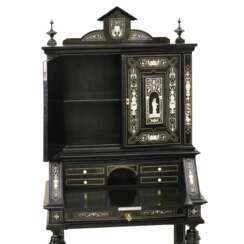 A superb Italian ebony and ivory cabinet from the late 19th century. 