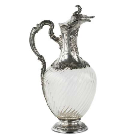 Glass wine jug in silver. France 19th century. Silver Late 19th century - photo 1
