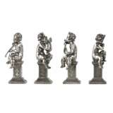 Four funny figures of putti musicians in silver. Silver 800 Eclecticism At the turn of 19th -20th century - photo 4