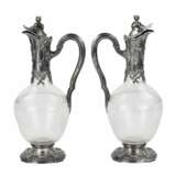 Pair of French glass wine jugs in silver. 19th century. Silver Glass Early 20th century - photo 2