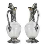Pair of French glass wine jugs in silver. 19th century. Silver Glass Early 20th century - photo 4