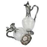 Pair of French glass wine jugs in silver. 19th century. Silver Glass Early 20th century - photo 7