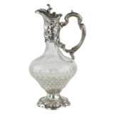 Portuguese crystal wine jug in silver. 19th century. Silver Crystal Neorococo 19th century - photo 1