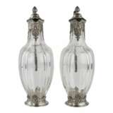 A pair of Regency style crystal jugs in silver from CHRISTOFLE. Silver Crystal Eclecticism Late 19th century - photo 2