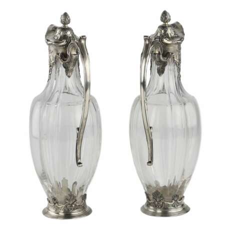 Une paire de pichets en cristal de style R&eacute;gence en argent de CHRISTOFLE. Silver Crystal Eclecticism Late 19th century - photo 4