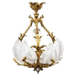 Chandelier in gilded bronze by LEROLLE Fr&egrave;res, Napoleon III period. France 