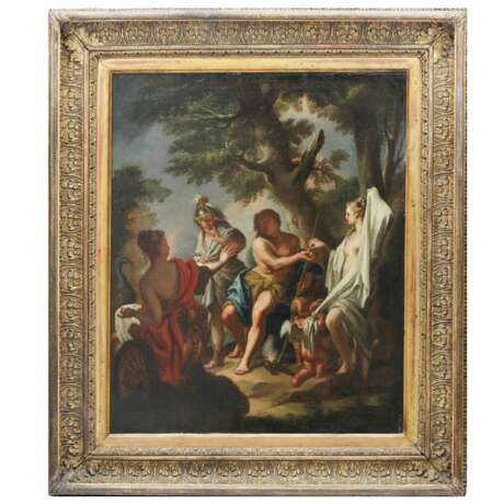 Mythological scene The Judgement of Paris Canvas 18th century - photo 1