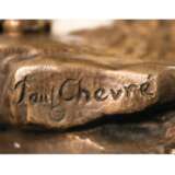 Мальчик разнимающий петухов Paul CHEVRE Патинированная бронза 19th century г. - фото 5