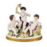 Three Putti after haymaking. Volkstedter. Polychrome painting 20th century - photo 1