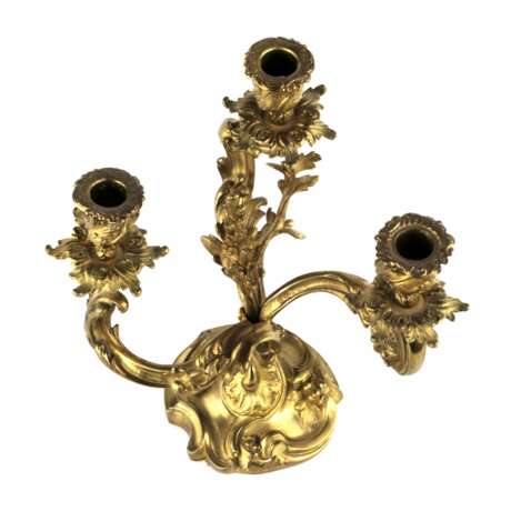 Pair of gilded bronze rocaille candelabra. Gilded bronze Rococo Late 19th century - photo 4