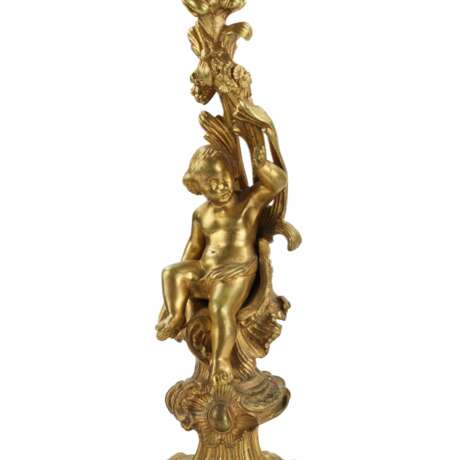 Paire de candelabres en bronze dore. XIXe si&egrave;cle Dorure Late 19th century - photo 5