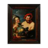 Painting Allegorical motifs with Bacchus. Oak board Baroque Mid-19th century - photo 1