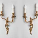 Pair of bronze wall sconces. Gilded bronze Rococo 20th century - photo 1