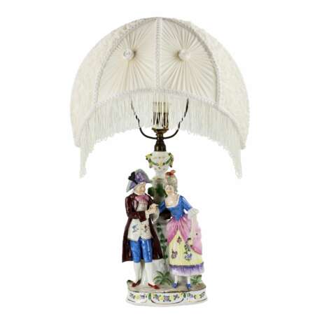 Lampe de table en porcelaine. Porzellan Rococo 20th century - Foto 6