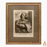 Офорт Портрет художника Robert Van Voerst1800гг.Anthonis van Dyck Engraving Baroque 19th century г. - фото 2