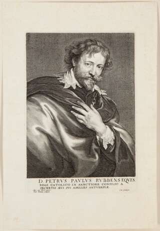 Portrait of the artist Peter Paul Rubens Engraving Baroque 19th century - photo 1