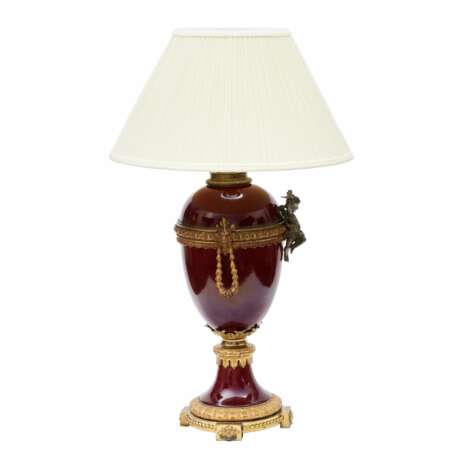 Porcelain table lamp. Metal Napoleon III 19th century - photo 3
