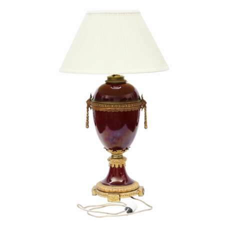 Porcelain table lamp. Metal Napoleon III 19th century - photo 4