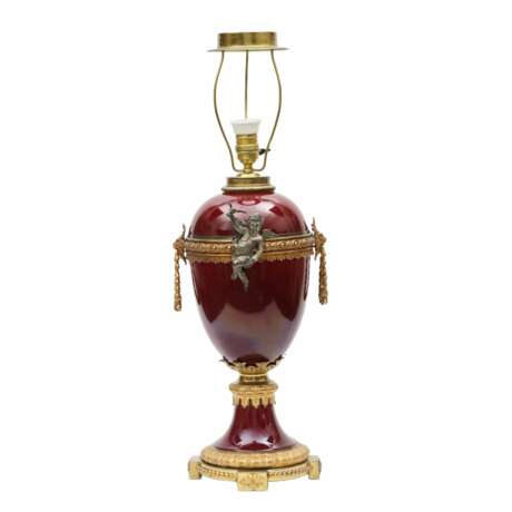 Porcelain table lamp. Metal Napoleon III 19th century - photo 5