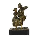 Бронзовая скульптура Романтическая пара. Мрамор Rococo 19th century г. - фото 1