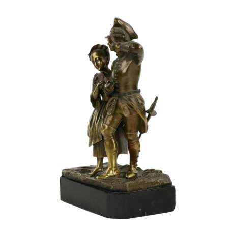 Sculpture en bronze Couple romantique. Marbre Rococo 19th century - photo 6