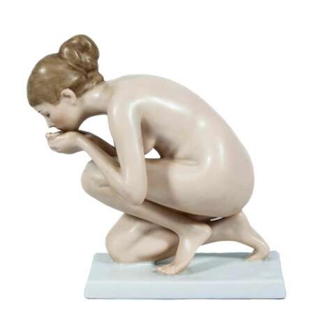 Figurine en porcelaine Fille &agrave; leau Rosenthal Hand Painted Early 20th century - Foto 1