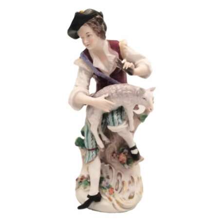 Figurine en porcelaine Tonte des moutons. Hand Painted Rococo 20th century - photo 1