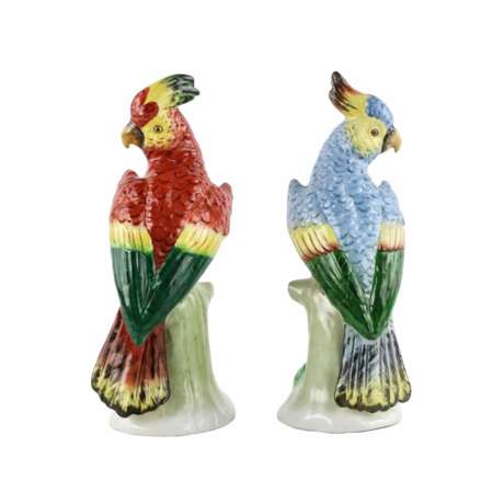 Deux perroquets de Sitzendorf. Porzellan 20th century - Foto 3