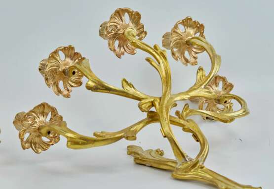 Pair of bronze sconces. The turn of the 19th and 20th centuries. Gilded bronze Rococo At the turn of 19th -20th century - photo 4