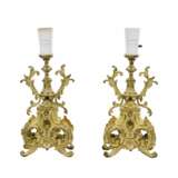 Pair of gilded bronze table lamps. Gilded bronze Neorococo At the turn of 19th -20th century - photo 1